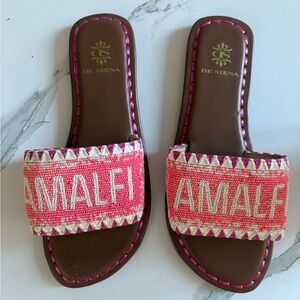 De Siena Pink Slide Sandals with Amalfi Logo